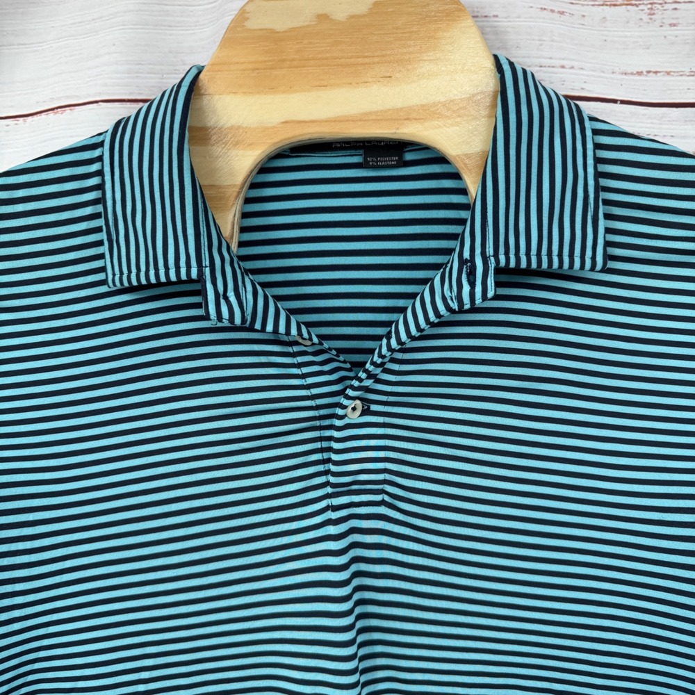 RLX Ralph Lauren Polo Shirt Mens‎ XL Golf Stripe Performance Athletic Casual